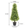 COWLOWN 3FT Artificial Topiary Trees, Set of 2 - 36 Inch Faux Boxwood, UV Resistant Evergreen Shrubs for Outdoor Planters, Front Porch & Patio Decor - 2 of 4