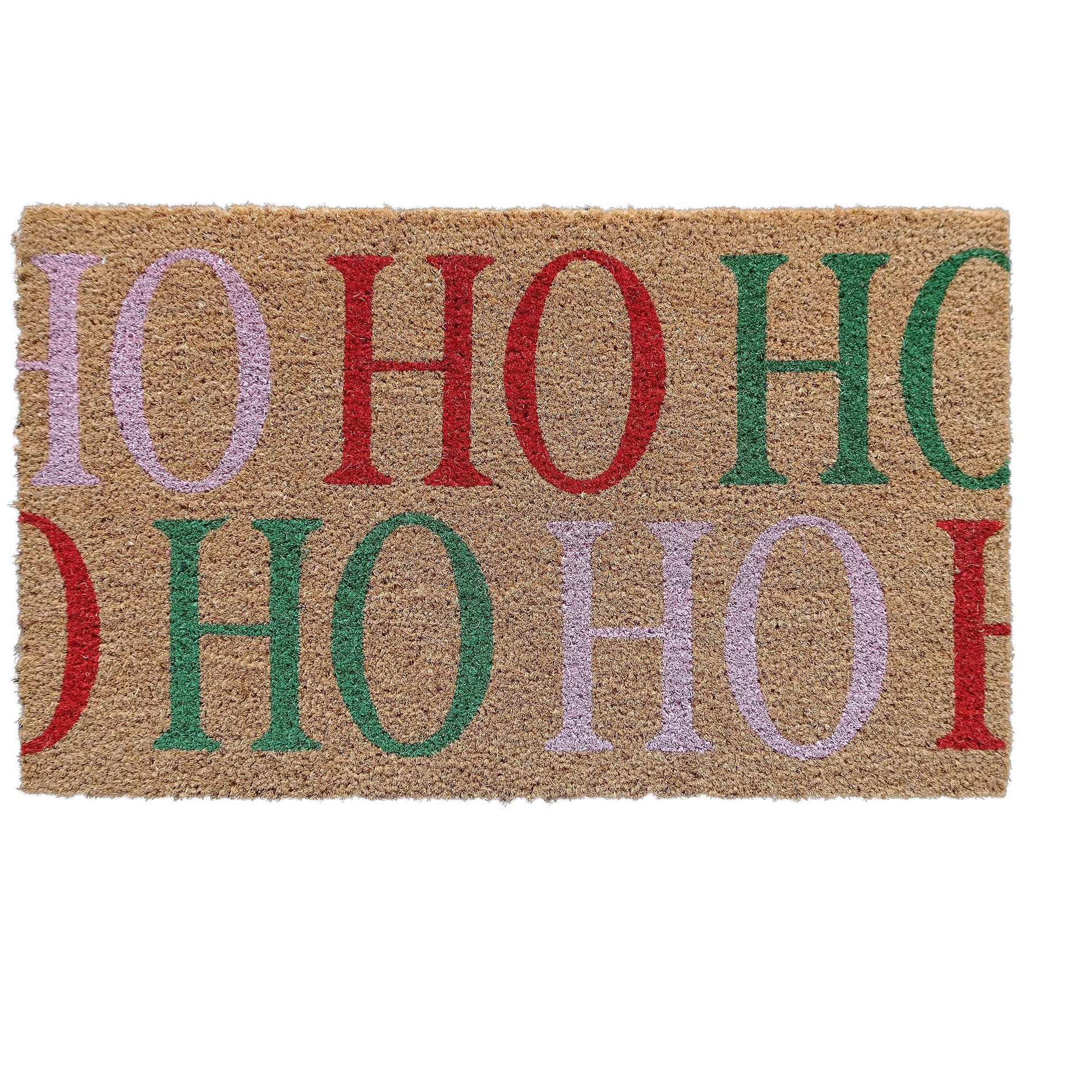 18"x30" Holiday 'Ho Ho Ho' Coir Doormat Natural