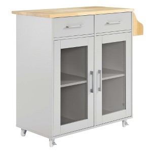 Modway Cuisine Kitchen Cart – Rolling Island Cabinet with Drawer, Open Shelf, and Towel Rack, Compact Storage for Small Spaces - 1 of 4