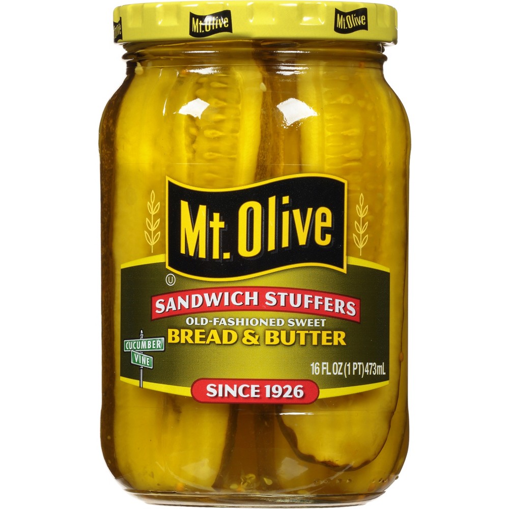 UPC 009300000673 product image for Mt. Olive Sandwich Stuffers Old-Fashioned Sweet Bread and Butter Pickle Slices - | upcitemdb.com