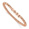 Chisel Stainless Steel Antiqued and Polished Rose IP-plated LOVE 4mm Stretch Bracelet - 2 of 4