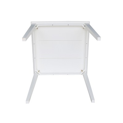 White Solid Wood 36" Square Counter Height Dining Table