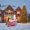 Gymax 6-foot Christmas Inflatable Featuring Santa on Car with Santa Claus Snowman and Christmas Tree Decorations - 3 of 4