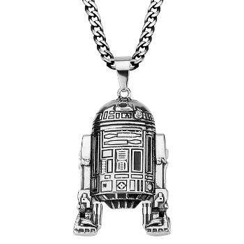 Men's Star Wars Stainless Steel 3D R2-D2 Pendant with Chain (22")