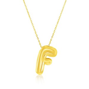 Bella Silver Sterling Silver, Bubble Initial Necklace - Gold Plated - 1 of 2