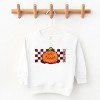 The Juniper Shop SmileyWorld Pumpkin Face Checkered Toddler Sweatshirt - 2T - White - 2 of 4