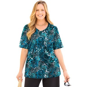 Catherines Suprema Short Sleeve V-Neck Tee - 1 of 4