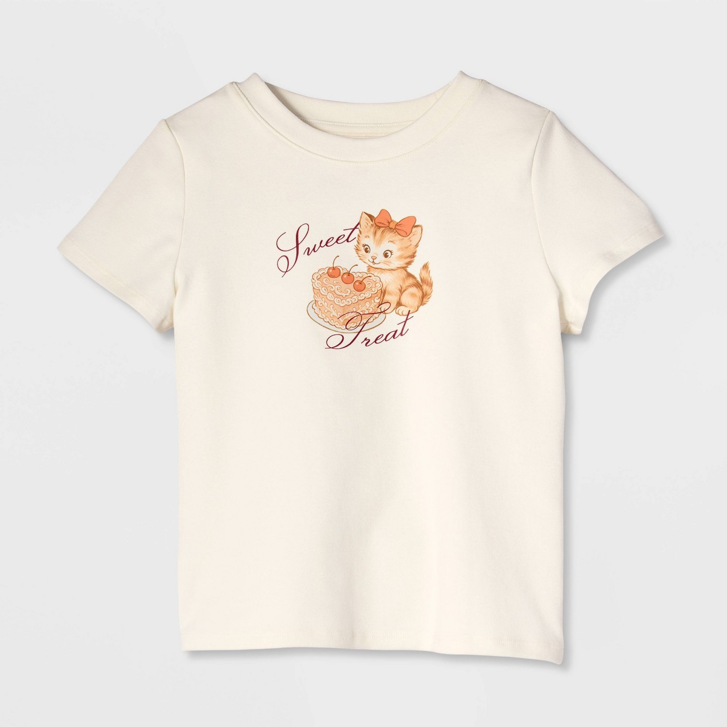 Футболка Cat & Jack Short Sleeve 'Kitten' Graphic T-Shirt для девочек, цвет: Кремовый — фото 2