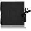 Juvale Black 12x12 Scrapbook Album with Silk Ribbon, Cover Window, Spiral Bound Photo Book for Wedding, Anniversary (80 Pages) - 4 of 4