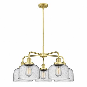 Bell - 5 Light Stem Hung Chandelier In Art Deco Style-14.75 Inches Tall and 26 Inches Wide - 1 of 1