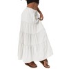 Womens High Waist Elastic Tie Waist Flowy Elegant Midi Skirt - 3 of 4
