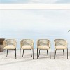 Patio Chairs Set of 4 with Curved Backrest and Seat Cushion for Patio - 3 of 4