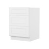 HOMLUX Easy-DIY 24 in D x 34.5 in H in Shaker White Ready to Assemble Drawer Base Kitchen Cabinet With 3-Drawers - 2 of 4