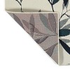 LunaLulinlk Ivory Green Leaf Modern, Textured Cut Pile 1'11" x 3'7" Rectangle Throw Rug - 3 of 4