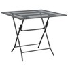 vidaXL Patio Dining Set 3 Piece Garden Dining Set with Patio Table and Chairs Outdoor Dining Set Folding Chair Expanded Metal Mesh Anthracite - 3 of 4
