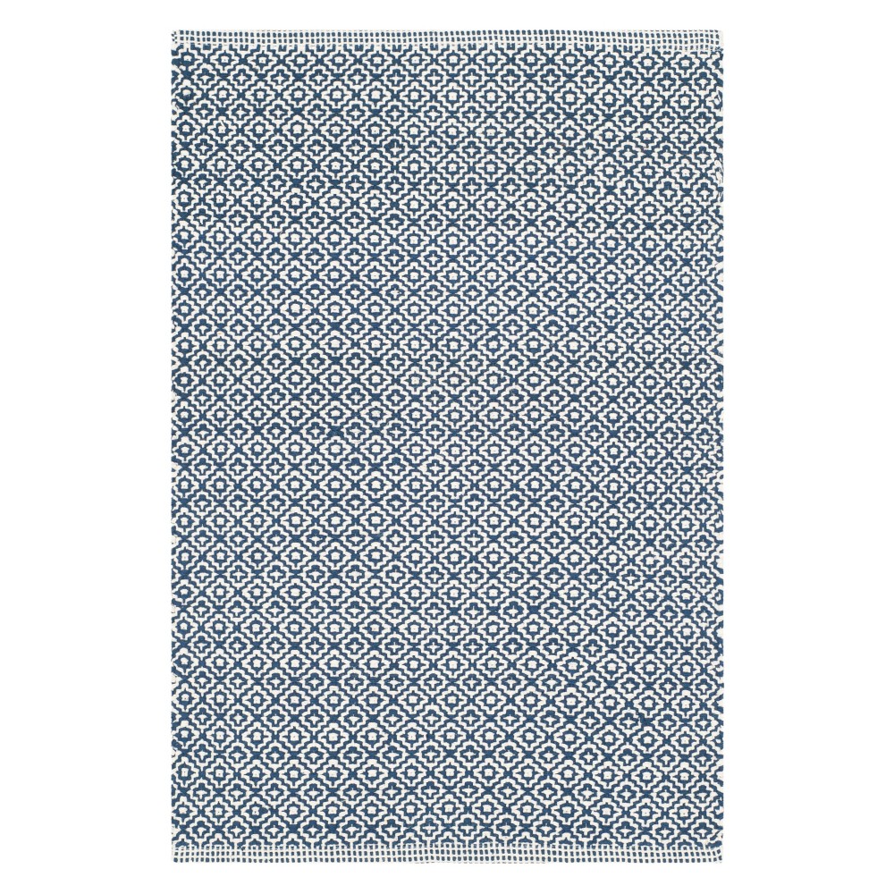 3'x5' Stripe Woven Accent Rug Ivory/Navy - Safavieh