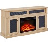 GDFStudio Orin 58.27" Farmhouse Wooden Fireplace TV Stand with Open and Closed Storage and 2 Doors - 3 of 4