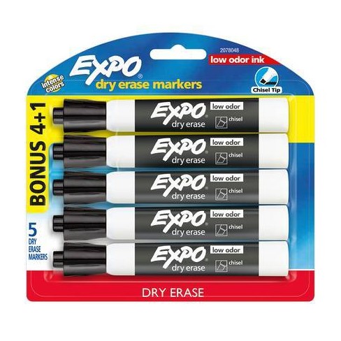 4pk Dry Erase Marker Chisel Tip Black Expo Target