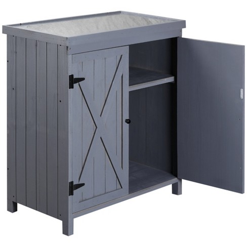 Garden Storage Closet Shed  Outdoor Utility Storage Cabinet