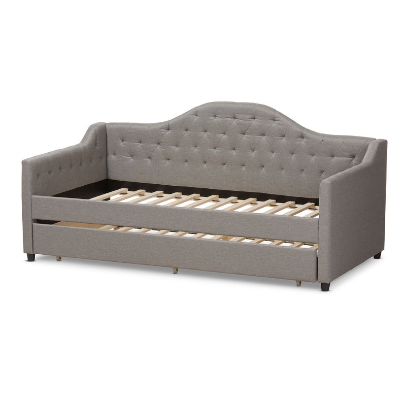 Twin Perry Modern and Contemporary Fabric Daybed with Trundle Light Gray - Baxton Studio, 5 of 14