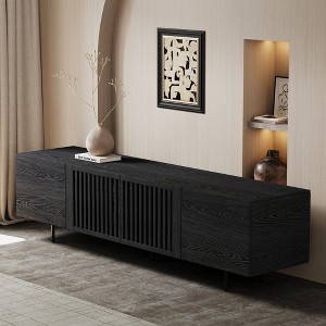 Luck Live Modern Black TV Stand with Adjustable Shelves, Soft-Close Hinges & Cable Management, 70.87" Media Console for Living Room - 1 of 4