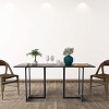 Costway 63'' Console Dining Table Rectangular Kitchen Table w/ Metal Frame and Wood Top - 3 of 4