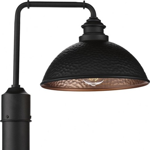 Progress Lighting Englewood 1-Light Outdoor Post Lantern, Steel, Black, Antique Bronze Hammered Shade - image 1 of 4