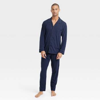 Men's Big & Tall Knit Pajama Set - Goodfellow & Co™ Navy Blue Xxlt : Target