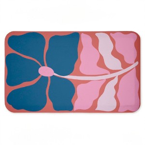 Stupell Industries Midcentury Flower Symmetry Printed Anti-Fatigue Floor Mat, design by Aralma, 30"x18" - 1 of 4