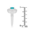 Slickblue Micro-Pave Aqua Vintage Ring for Women – Rhodium-Plated with Aqua and White Cubic Zirconia, Sizes 5-10 - 3 of 4