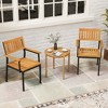 Costway Dining Chair Set of 2/4 with Acacia Wood Backrest Slanted Seat Comfortable Armrests - 2 of 4