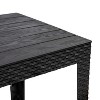 Sunnydaze Weather-Resistant Outdoor Side Table with Faux Wood Plank Tabletop - 16.5" Square - Black - 4 of 4