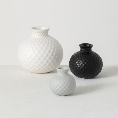 Sullivans Set of 3 Small Low Ball Vases 6.5"H, 4.5"H, & 3.5"H Multicolored