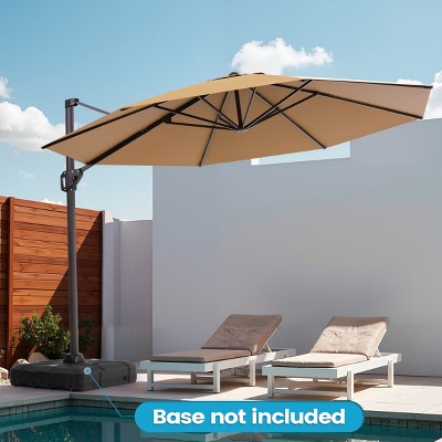 Crestlive Products 11FT Patio Cantilever Umbrella Round with 360°Rotation 6 Heights Adjustable Outdoor Offset Umbrella