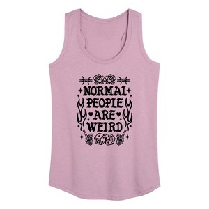 Women's - Instant Message - Normal People Are Weird Graphic Racerback Tank - 1 of 4