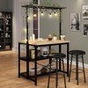 kitchen Island, Bakers Rack, Island Table for Kitchen,3 Tier Microwave Stand Oven Shelf with Storage,Large Coffee Bar Table, Storage Shelf - 2 of 4
