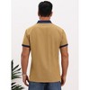 INSPIRE CHIC Men's Golf Short Sleeve Western Retro Stretch Color-Block Business Polo Shirt - 3 of 4