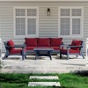 WestinTrends Avalon Outdoor 6-Piece Modular Sectional Patio Furniture Sofa Set, Navy Blue/Red - 2 of 4