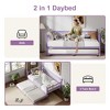 Twin Daybed with Trundle, Day Bed with Charging Station & LED Lights, Metal Sofa Bed Frame with Pull Out Trundle for Living Room, Bedroom, Apartment - 4 of 4