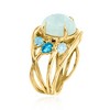 Ross-Simons 4.40 Carat Milky Aquamarine and .85 ct. t.w. Tonal Blue Topaz Ring in 18kt Gold Over Sterling - 3 of 4