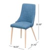 Kumasinova Set of 2 Modern Upholstered Dining Chairs, Curved Back Kitchen Chairs with Walnut Wood Look Tapered Legs, Armless Chair, Dining Room Chair - 2 of 4