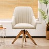 Furniliving Tufted Swivel Armchair Linen Upholstered for Home Office/Living Room/Bedroom - 2 of 4