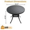 39" Black Cast Aluminum Outdoor Dining Table – Round Weather-Resistant Patio Table with Classic Design - 3 of 4