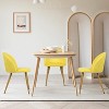 FurnitureR Upholstered Velvet Dining Chair Mid Back Armless with Wood Legs for Home Kitchen Bedroom Living Room, Set of 1, Yellow - 3 of 4