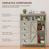 Storage Cabinet with 2 Doors & 4 Drawers, Pantry Cabinet, Floor Hutch Cupboard - 4 of 4