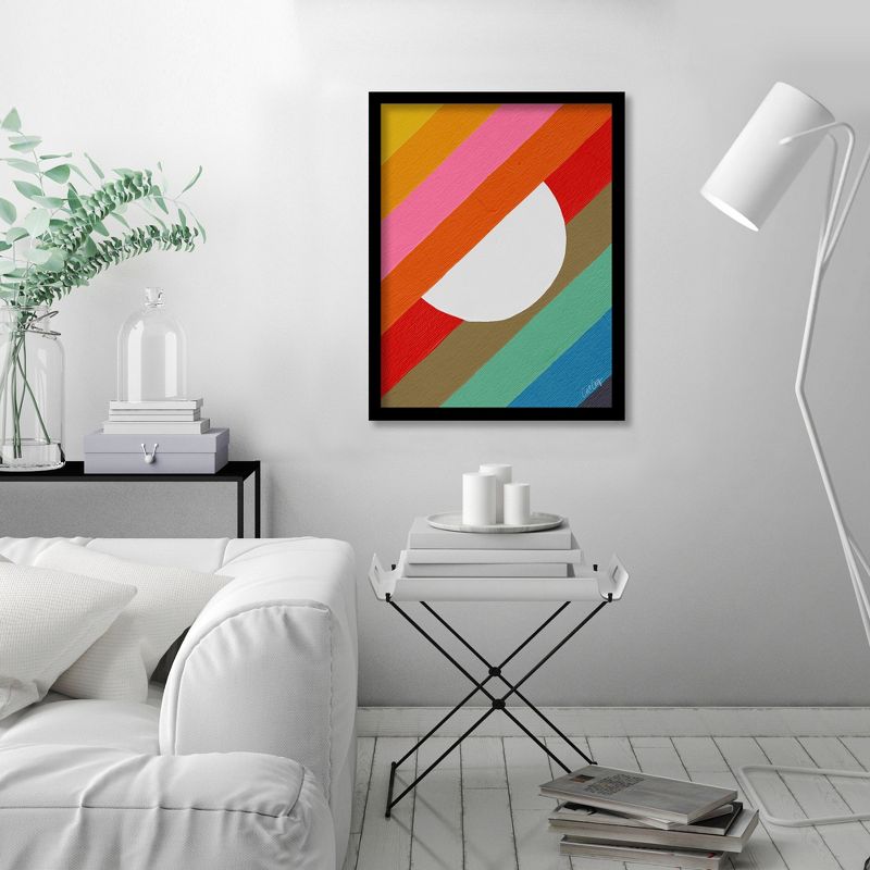 Americanflat Farmhouse Wall Art Room Decor - Rainbow Moon Diagonal Color Blocking by Cat Coquillette, 2 of 7