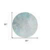 Teal Blue Aqua And Gray Ombre Washable Indoor Outdoor Area Rug - 3 of 4