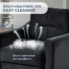 PexFix Velvet Upholstered Single Sofa Chair Sectional Couches Mordern Accent Armchair with Wooden Legs for Living Room Bedroom Office Black - 4 of 4