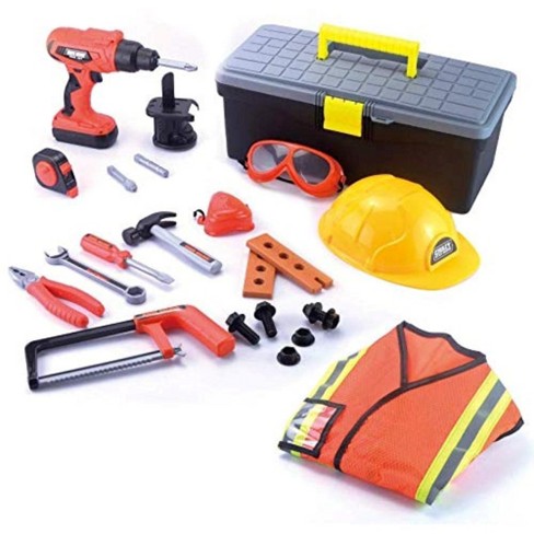 Syncfun 19Pcs Construction Worker Costume Role Play Tool Toys Set with Toll  Box for Kids, Great Educational Toy Gift for Halloween Christmas Birthday