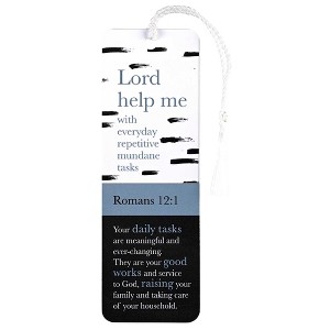 Dicksons BKMTL-491 Lord Help Me with Everyday Repetitive Mundane Tasks Black, White, and Blue 2 x 6 Paper and Tassel Encouraging Tassel Bookmark, Pack - 1 of 2